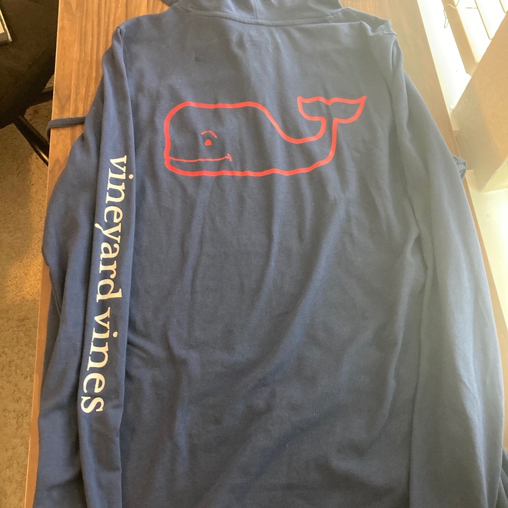 Vineyard Vines Blue Jacket with Red Whale Logo